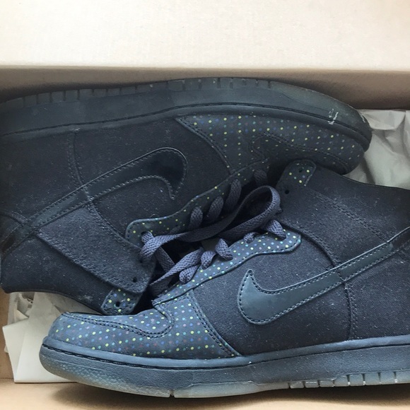 Nike Shoes - Nike Black Dunks with Polka Dots